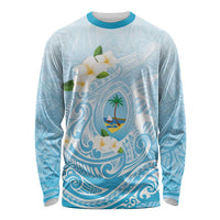 Guam Fishhook Mix Guasali Flowers Long Sleeve Shirt Dreaming Turquoise