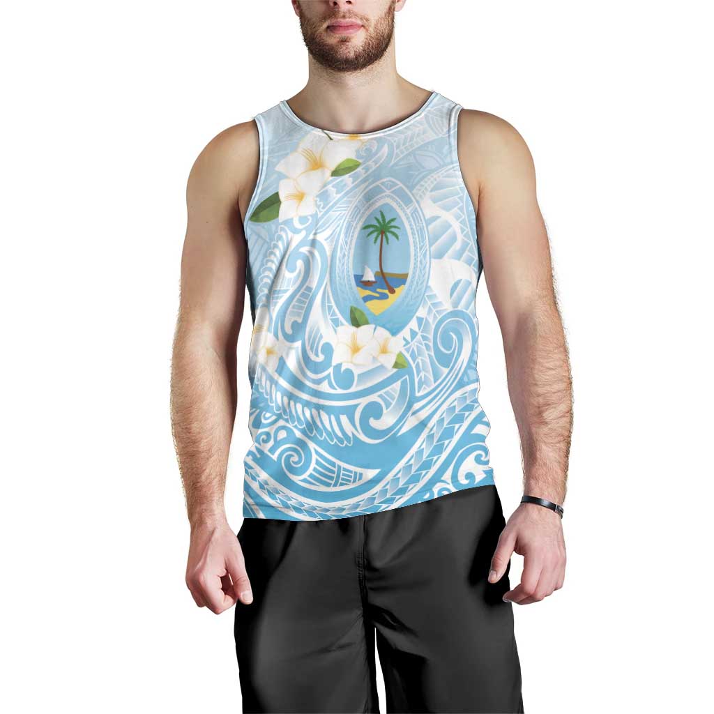 Guam Fishhook Mix Guasali Flowers Men Tank Top Dreaming Turquoise LT7 - Polynesian Pride