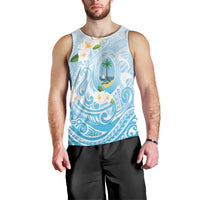 Guam Fishhook Mix Guasali Flowers Men Tank Top Dreaming Turquoise LT7 - Polynesian Pride