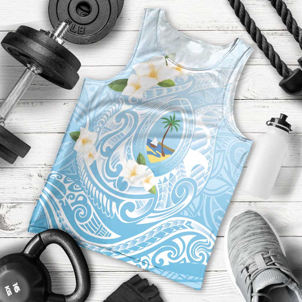 Guam Fishhook Mix Guasali Flowers Men Tank Top Dreaming Turquoise LT7 - Polynesian Pride