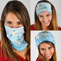 Guam Fishhook Mix Guasali Flowers Neck Gaiter Dreaming Turquoise
