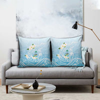 Guam Fishhook Mix Guasali Flowers Pillow Cover Dreaming Turquoise