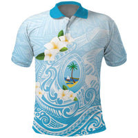 Guam Fishhook Mix Guasali Flowers Polo Shirt Dreaming Turquoise