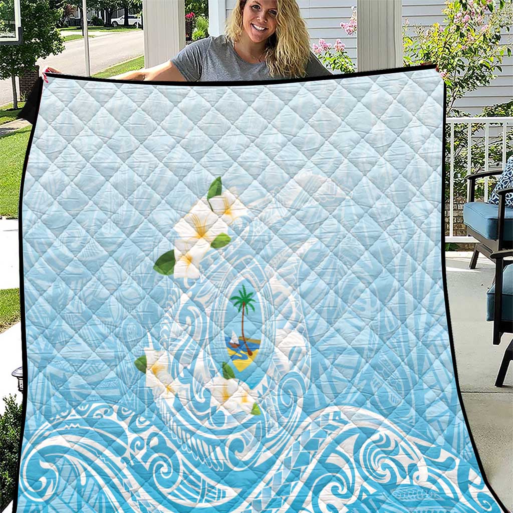 Guam Fishhook Mix Guasali Flowers Quilt Dreaming Turquoise LT7 Turquoise - Polynesian Pride