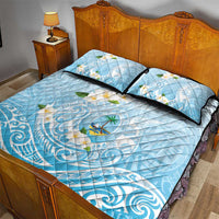 Guam Fishhook Mix Guasali Flowers Quilt Bed Set Dreaming Turquoise LT7 - Polynesian Pride