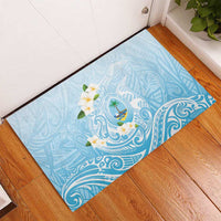 Guam Fishhook Mix Guasali Flowers Rubber Doormat Dreaming Turquoise