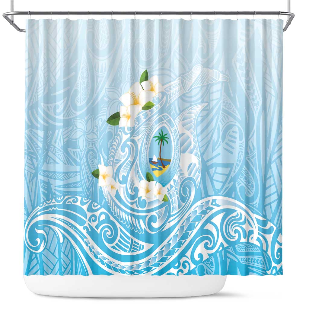 Guam Fishhook Mix Guasali Flowers Shower Curtain Dreaming Turquoise