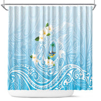 Guam Fishhook Mix Guasali Flowers Shower Curtain Dreaming Turquoise