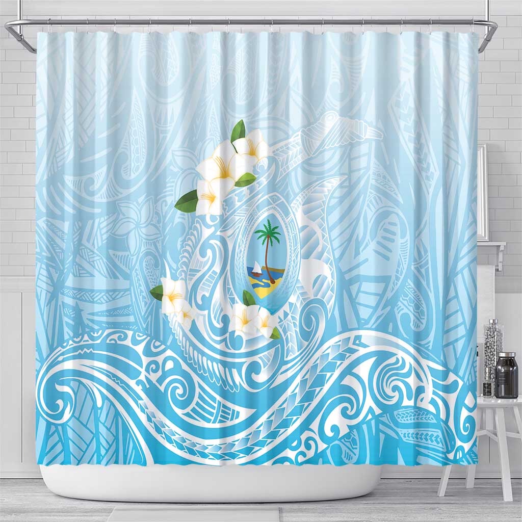Guam Fishhook Mix Guasali Flowers Shower Curtain Dreaming Turquoise