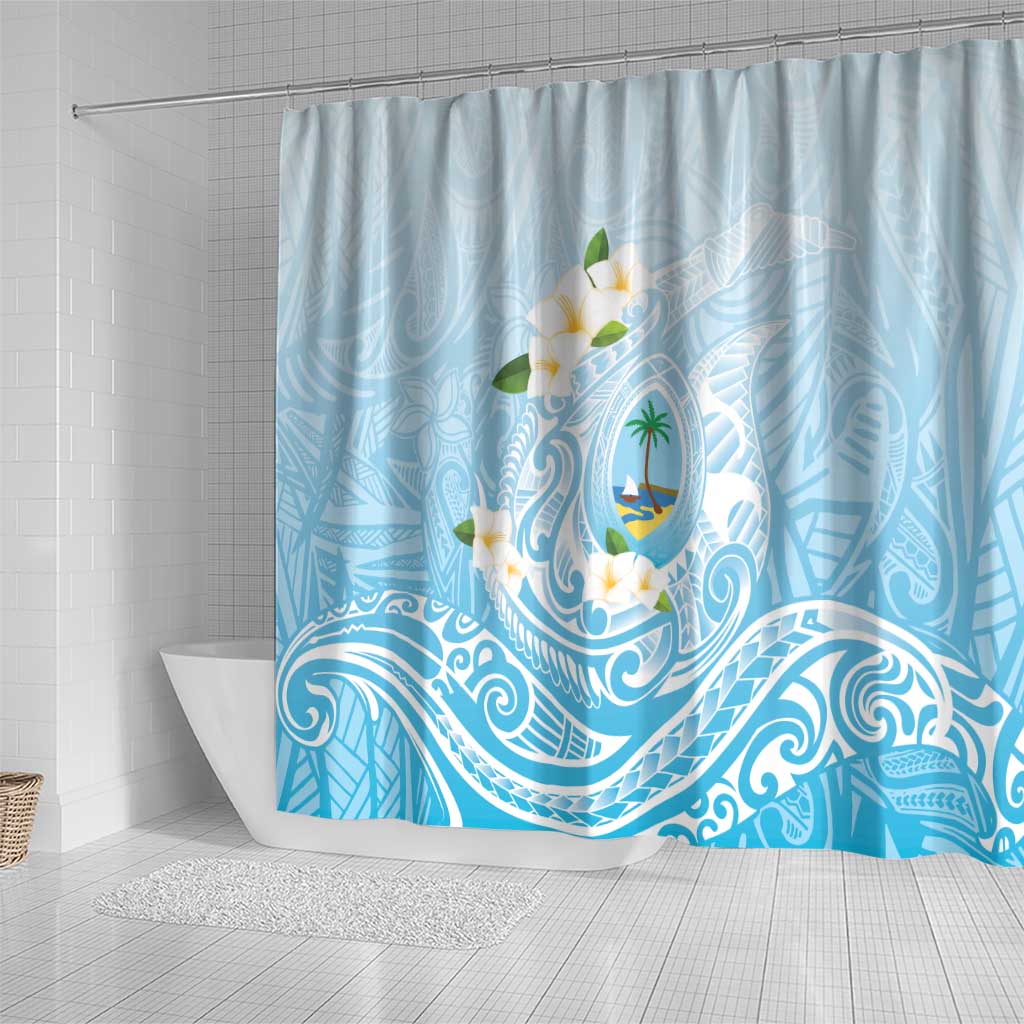 Guam Fishhook Mix Guasali Flowers Shower Curtain Dreaming Turquoise