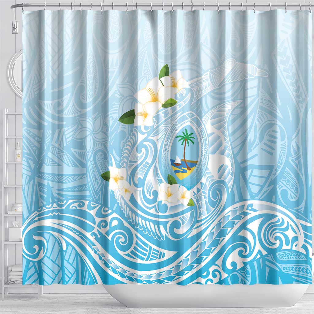 Guam Fishhook Mix Guasali Flowers Shower Curtain Dreaming Turquoise