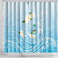 Guam Fishhook Mix Guasali Flowers Shower Curtain Dreaming Turquoise