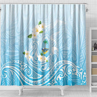Guam Fishhook Mix Guasali Flowers Shower Curtain Dreaming Turquoise