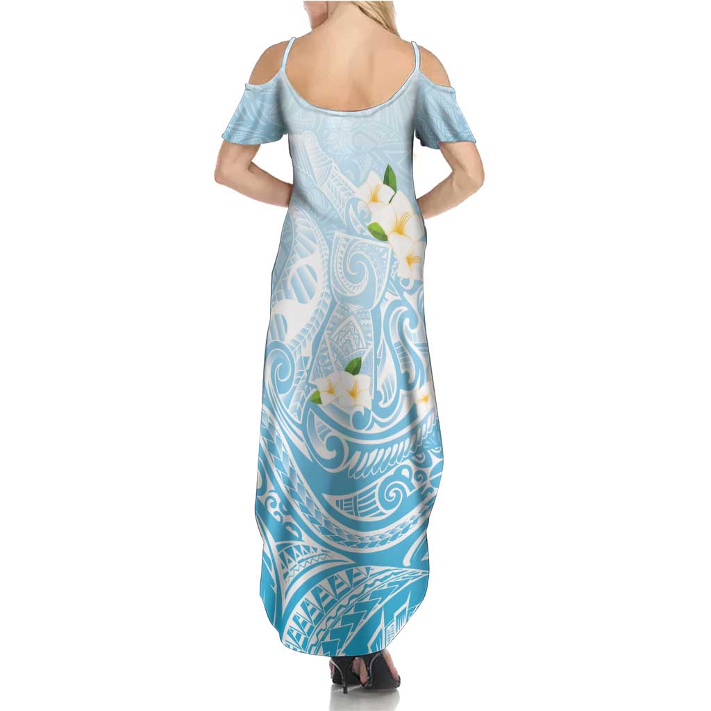 Guam Fishhook Mix Guasali Flowers Summer Maxi Dress Dreaming Turquoise LT7 - Polynesian Pride