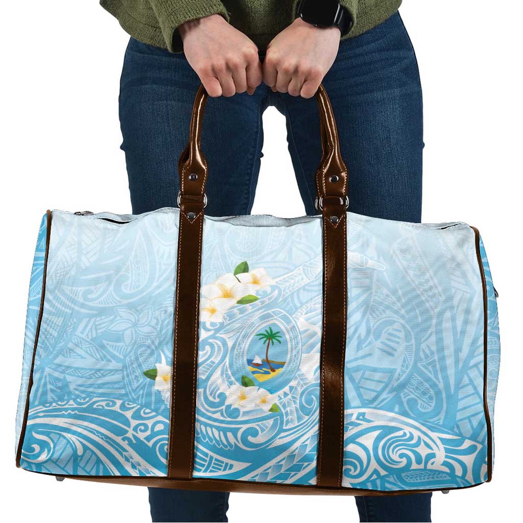 Guam Fishhook Mix Guasali Flowers Travel Bag Dreaming Turquoise LT7 Turquoise - Polynesian Pride