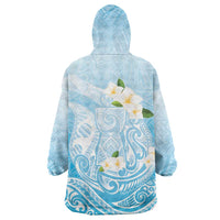 Guam Fishhook Mix Guasali Flowers Wearable Blanket Hoodie Dreaming Turquoise