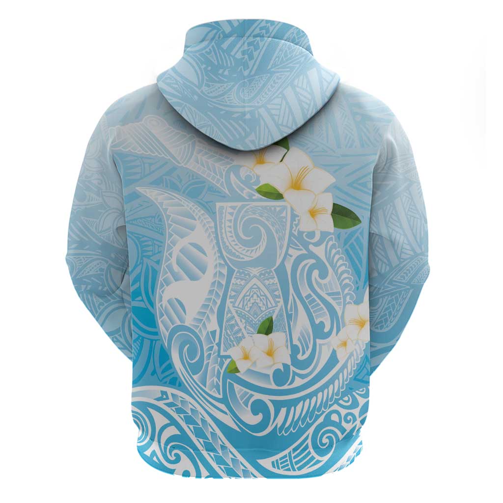 Guam Fishhook Mix Guasali Flowers Zip Hoodie Dreaming Turquoise