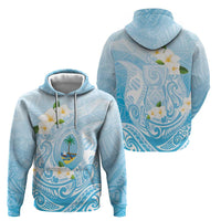 Guam Fishhook Mix Guasali Flowers Zip Hoodie Dreaming Turquoise