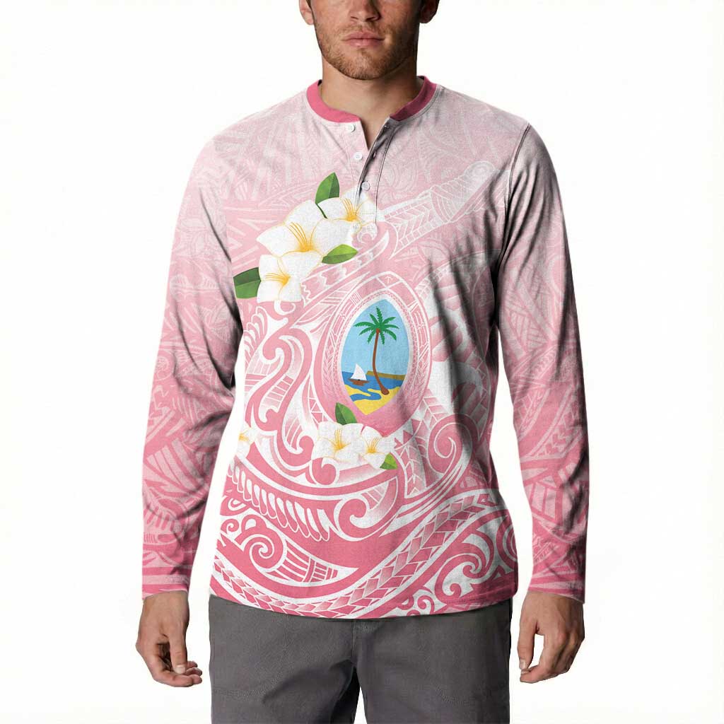 Guam Fishhook Mix Guasali Flowers Button Sweatshirt Dreaming Coral