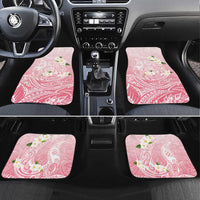 Guam Fishhook Mix Guasali Flowers Car Mats Dreaming Coral LT7 Set 4pcs Pink - Polynesian Pride