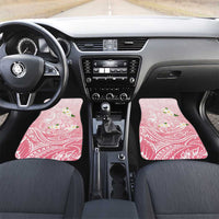 Guam Fishhook Mix Guasali Flowers Car Mats Dreaming Coral LT7 Set 2pcs - Front Pink - Polynesian Pride