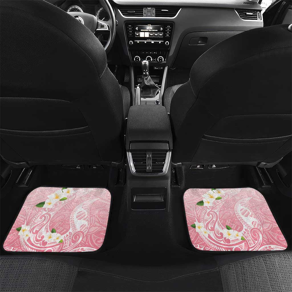 Guam Fishhook Mix Guasali Flowers Car Mats Dreaming Coral LT7 Set 2pcs - Back Pink - Polynesian Pride