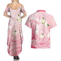 Guam Fishhook Mix Guasali Flowers Couples Matching Summer Maxi Dress and Hawaiian Shirt Dreaming Coral LT7 - Polynesian Pride