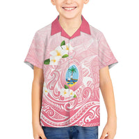 Guam Fishhook Mix Guasali Flowers Family Matching Mermaid Dress and Hawaiian Shirt Dreaming Coral LT7 Son's Shirt Pink - Polynesian Pride
