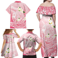 Guam Fishhook Mix Guasali Flowers Family Matching Off Shoulder Maxi Dress and Hawaiian Shirt Dreaming Coral