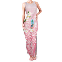 Guam Fishhook Mix Guasali Flowers Family Matching Tank Maxi Dress and Hawaiian Shirt Dreaming Coral LT7 Mom's Dress Pink - Polynesian Pride