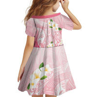 Guam Fishhook Mix Guasali Flowers Kid Short Sleeve Dress Dreaming Coral
