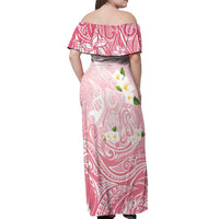 Guam Fishhook Mix Guasali Flowers Off Shoulder Maxi Dress Dreaming Coral LT7 - Polynesian Pride
