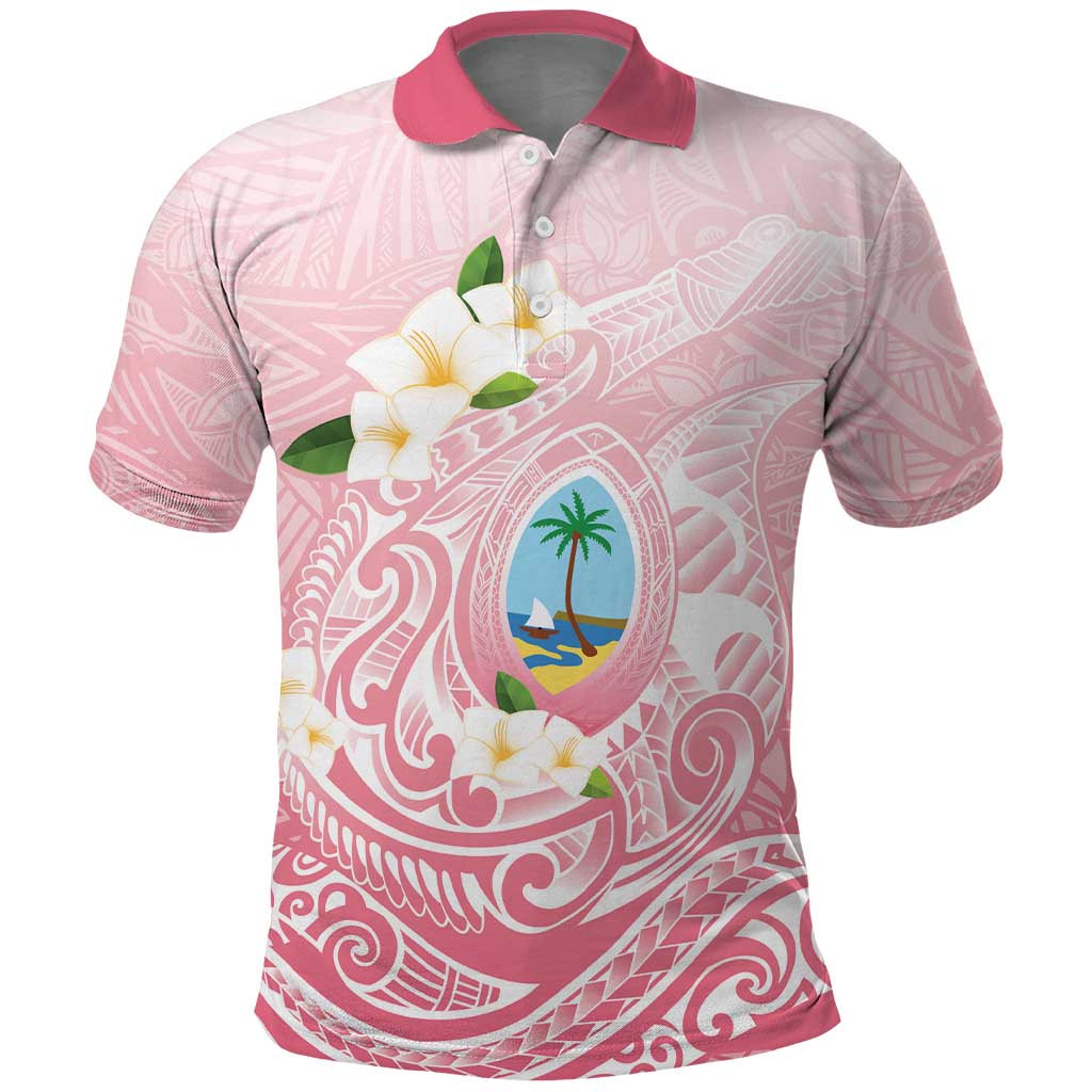 Guam Fishhook Mix Guasali Flowers Polo Shirt Dreaming Coral