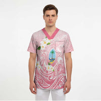 Guam Fishhook Mix Guasali Flowers Scrub Top Dreaming Coral