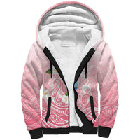Guam Fishhook Mix Guasali Flowers Sherpa Hoodie Dreaming Coral LT7 Unisex Pink - Polynesian Pride