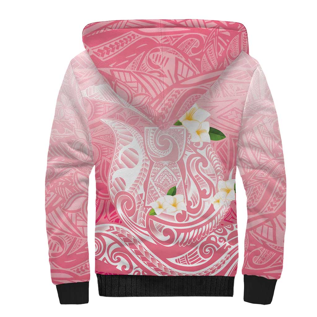Guam Fishhook Mix Guasali Flowers Sherpa Hoodie Dreaming Coral LT7 - Polynesian Pride