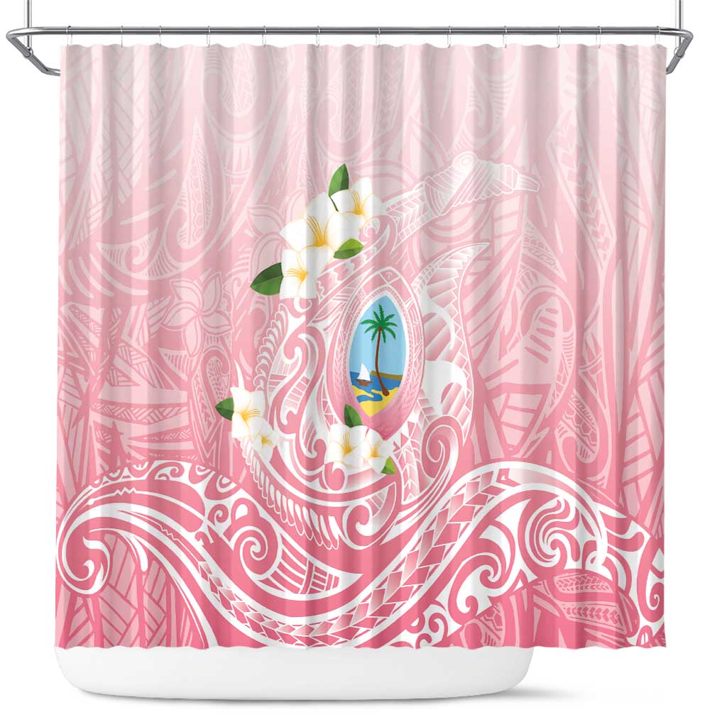 Guam Fishhook Mix Guasali Flowers Shower Curtain Dreaming Coral