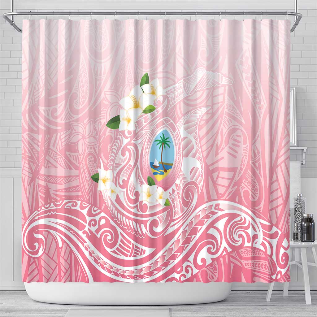 Guam Fishhook Mix Guasali Flowers Shower Curtain Dreaming Coral