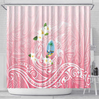 Guam Fishhook Mix Guasali Flowers Shower Curtain Dreaming Coral