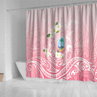 Guam Fishhook Mix Guasali Flowers Shower Curtain Dreaming Coral