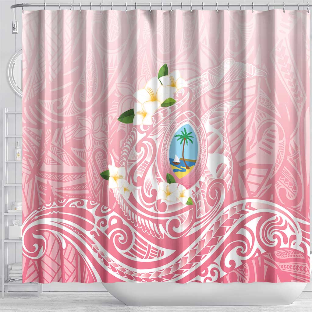 Guam Fishhook Mix Guasali Flowers Shower Curtain Dreaming Coral