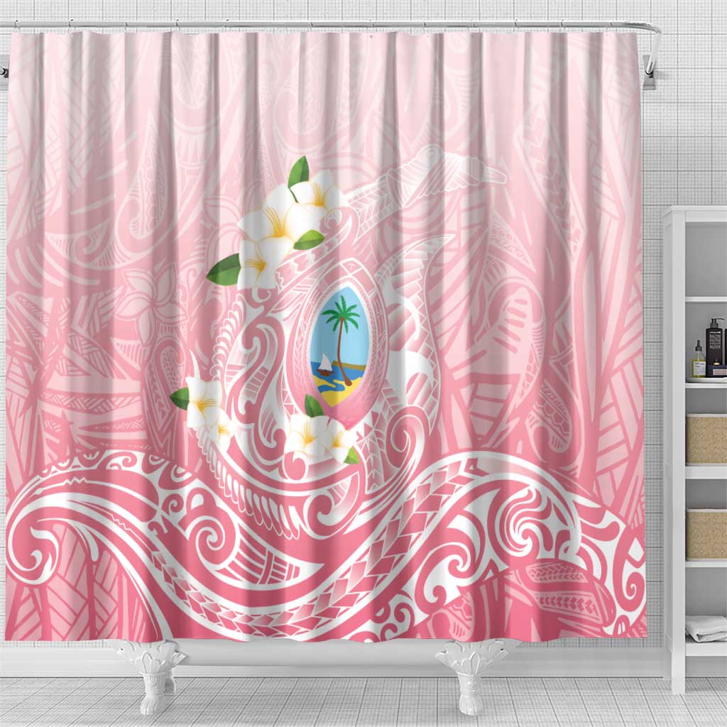 Guam Fishhook Mix Guasali Flowers Shower Curtain Dreaming Coral