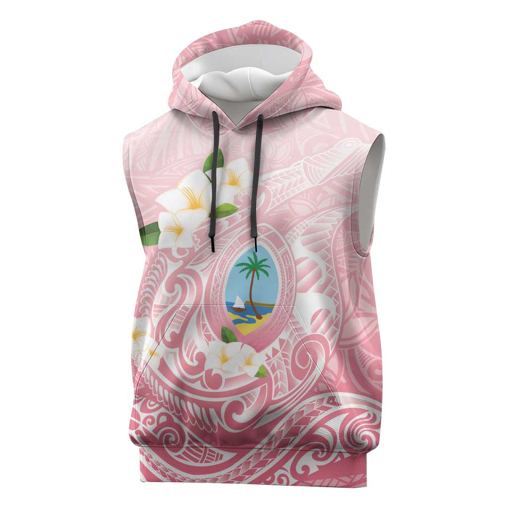 Guam Fishhook Mix Guasali Flowers Sleeveless Hoodie Dreaming Coral LT7 Pink - Polynesian Pride