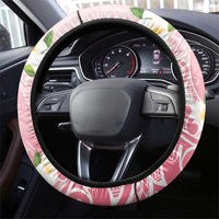 Guam Fishhook Mix Guasali Flowers Steering Wheel Cover Dreaming Coral