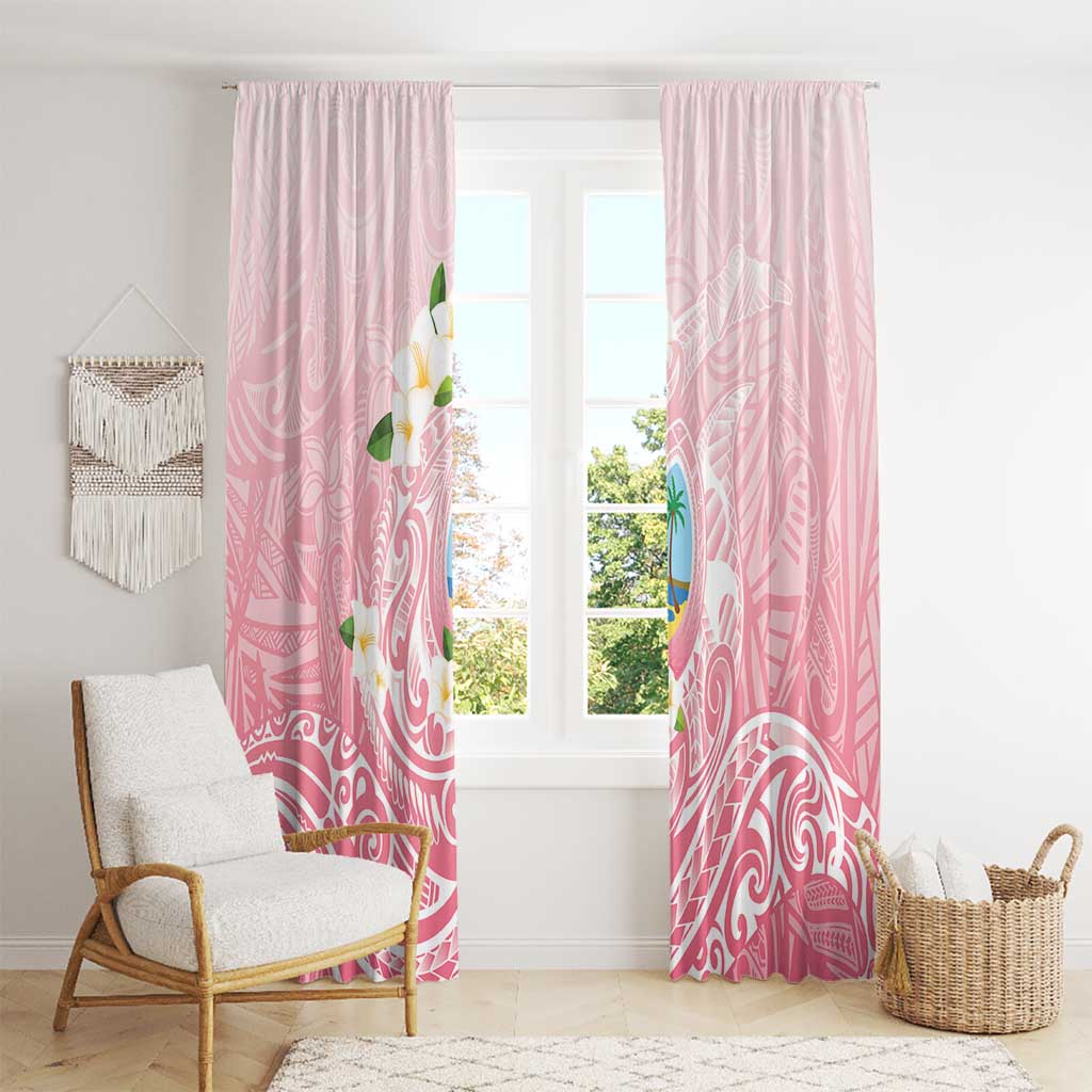 Guam Fishhook Mix Guasali Flowers Window Curtain Dreaming Coral