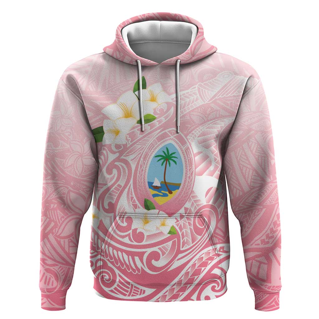 Guam Fishhook Mix Guasali Flowers Zip Hoodie Dreaming Coral LT7 Pullover Hoodie Pink - Polynesian Pride