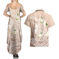 Guam Fishhook Mix Guasali Flowers Couples Matching Summer Maxi Dress and Hawaiian Shirt Dreaming Hazel LT7 - Polynesian Pride