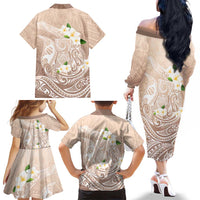 Guam Fishhook Mix Guasali Flowers Family Matching Off The Shoulder Long Sleeve Dress and Hawaiian Shirt Dreaming Hazel