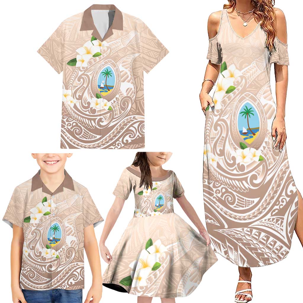 Guam Fishhook Mix Guasali Flowers Family Matching Summer Maxi Dress and Hawaiian Shirt Dreaming Hazel LT7 - Polynesian Pride