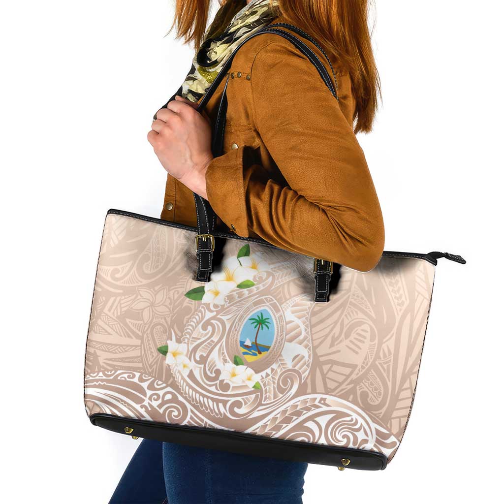 Guam Fishhook Mix Guasali Flowers Leather Tote Bag Dreaming Hazel